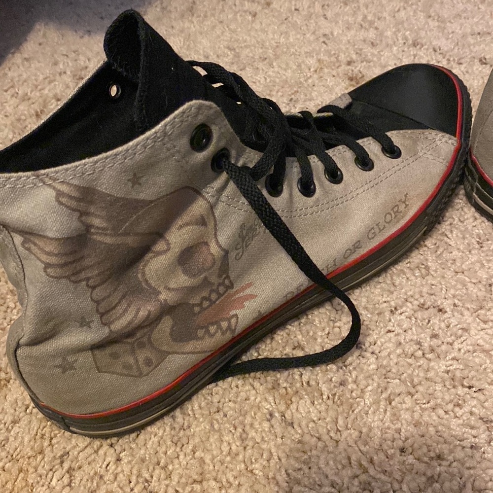 Sailor Jerry Converse All Star Hi-Tops, Sz. 12
